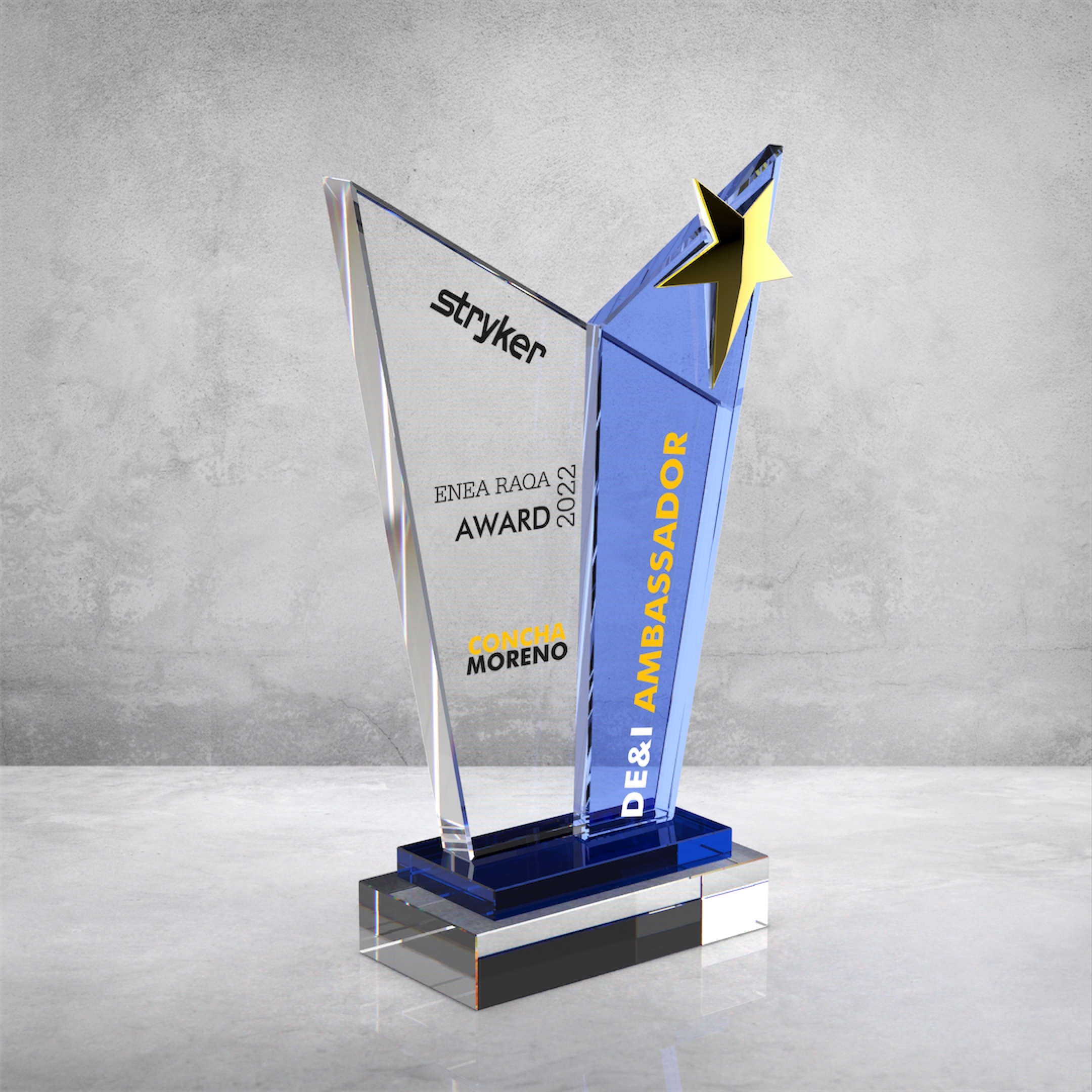 MAVİ CAMLI KRİSTAL PLAKET