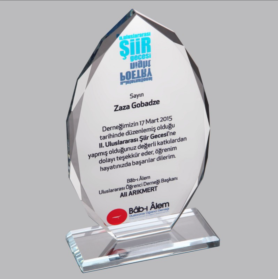 KRİSTAL PLAKET