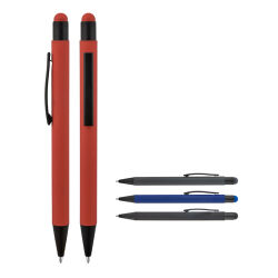 Füme Metal Tükenmez Touchpen Kalem Rubber Gövde