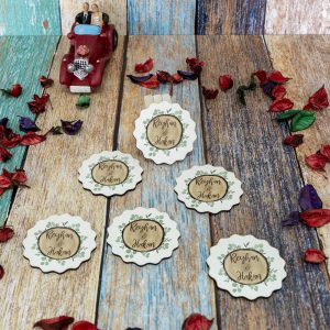 Ahşap Papatya Nikah Magneti