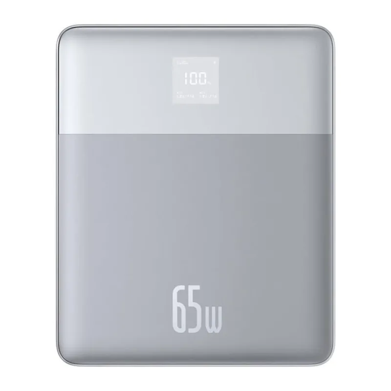 Baseus Blade2 Dizüstü Bilgisayar Notebook için 65W 12.000 mAh Dijital Ekranlı PD Powerbank, Gümüş
