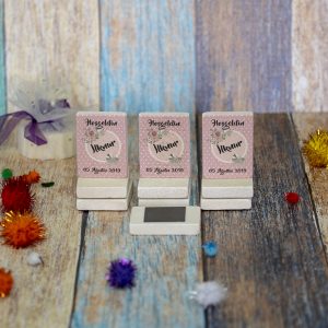 Doğal Taş Doğum Günü Baby Shower Magneti 4x6cm