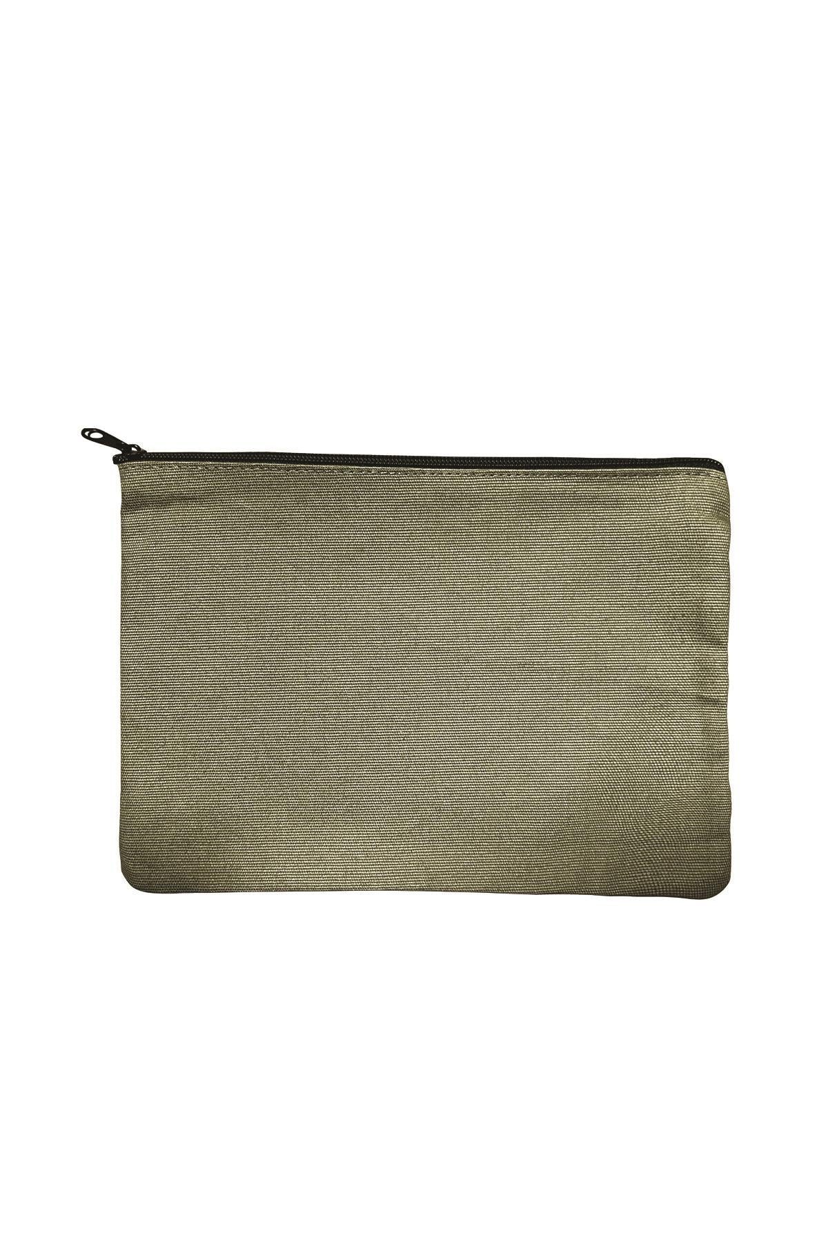 Koyu Yeşil Kanvas Kumaş Clutch 200gr