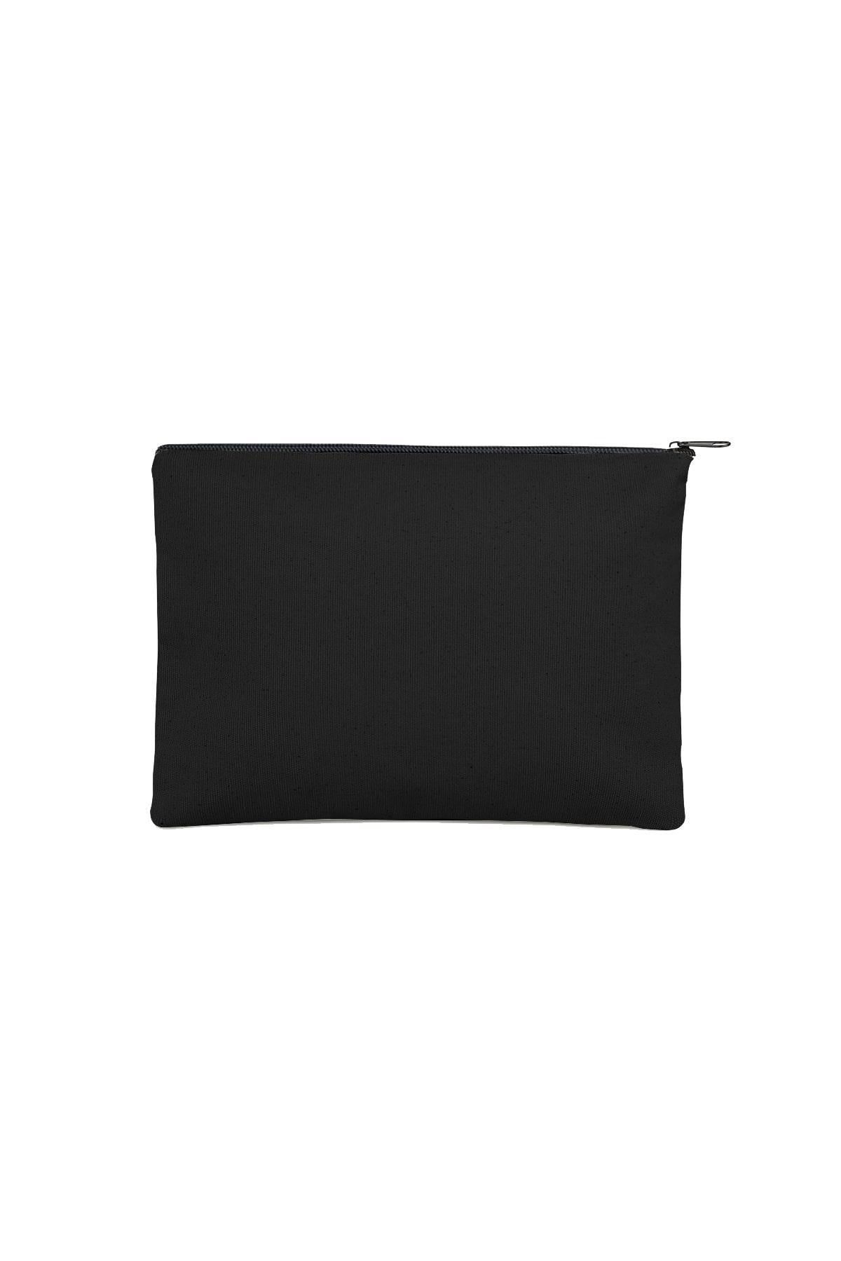 SİYAH Kanvas Kumaş Clutch Çanta ( 25x18cm)