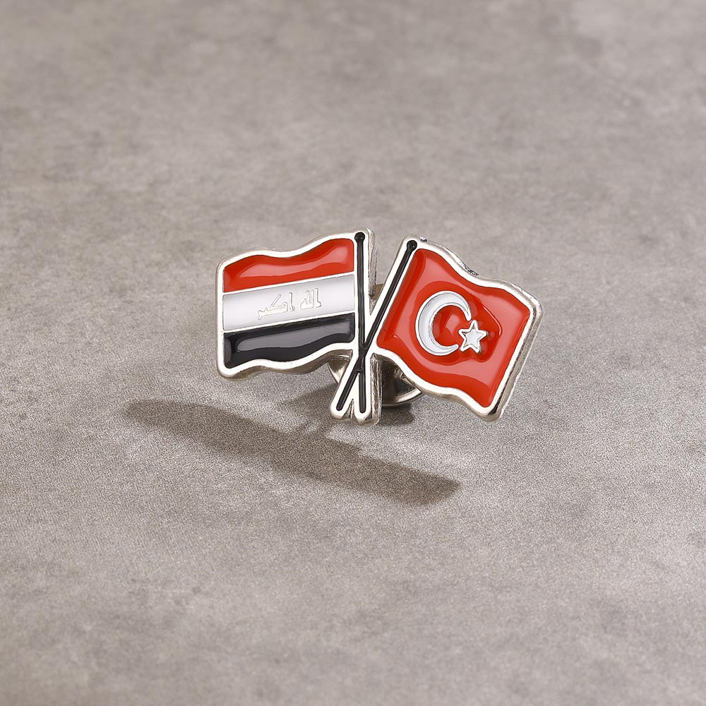 Türk Bayrağı Mineli Metal Yaka Rozeti