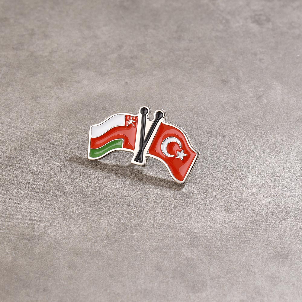 Türk Bayrağı Mineli Metal Yaka Rozeti