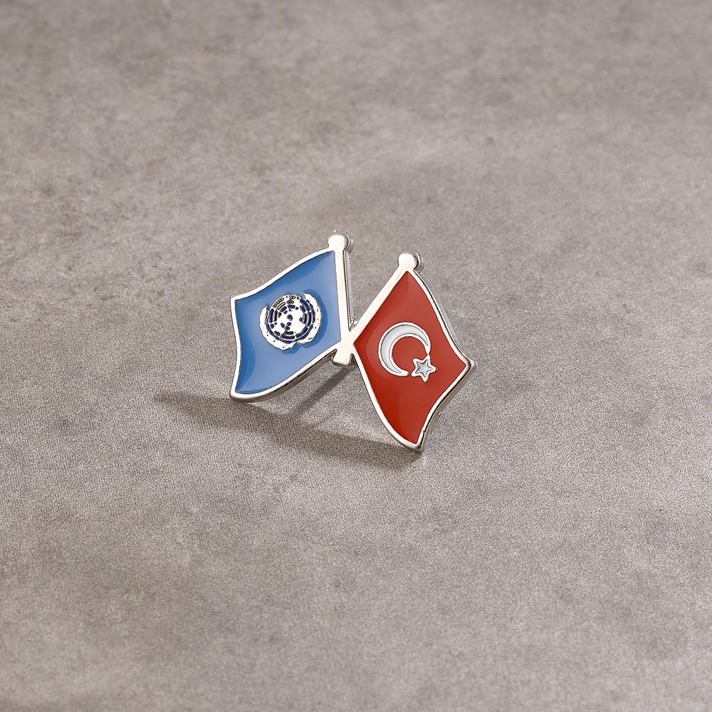 Türk Bayrağı Mineli Metal Yaka Rozeti