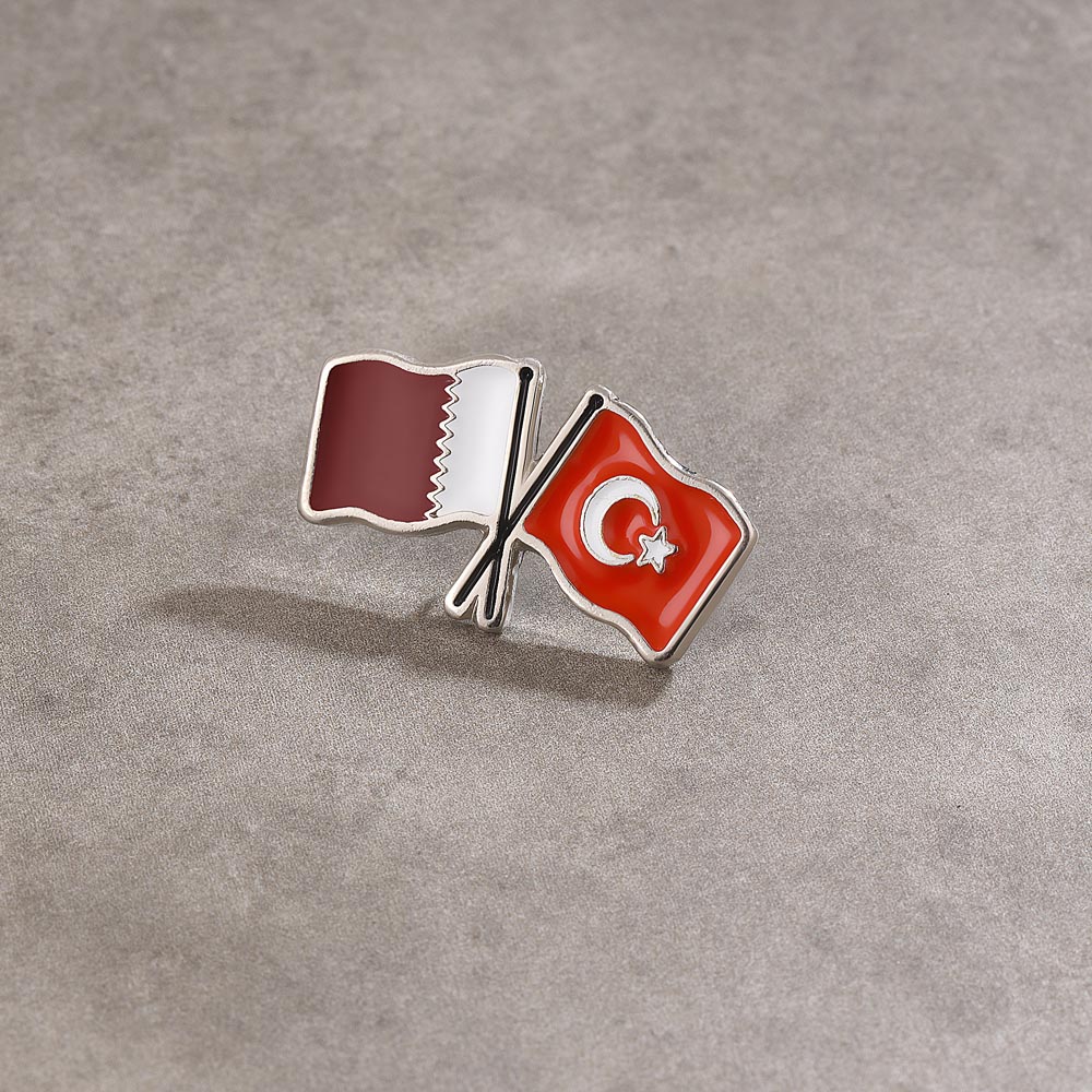 Türk Bayrağı Mineli Metal Yaka Rozeti