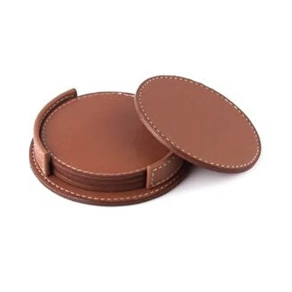 7008 – Deri Bardak Altlığı Set