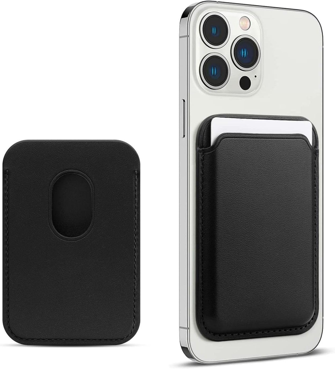 HARVORTEZ Yüksek Manyetikli Kartlık MagSafe Uyumlu Deri Cüzdan, iPhone 15 14 13 12 Pro/Pro Max/Plus Mag Safe Kılıf Case Uyumlu, iphone arkası için Manyetik Kartlık 15/14/13/12 Seri (Siyah)